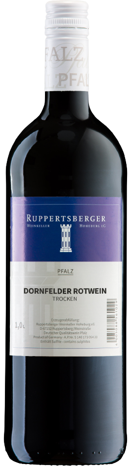 Dornfelder Rotwein QW trocken, 1 Liter